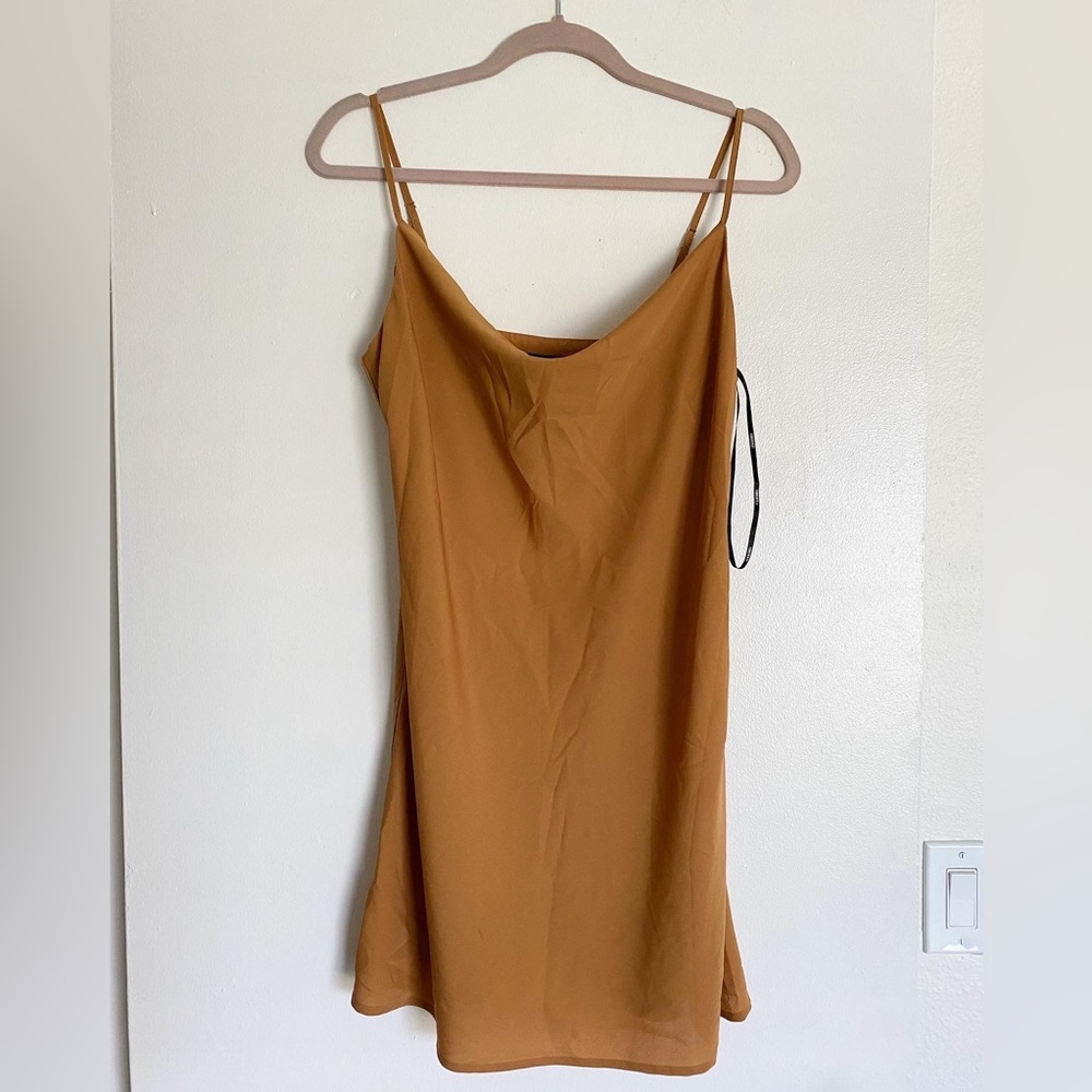 Brown/gold silk dress